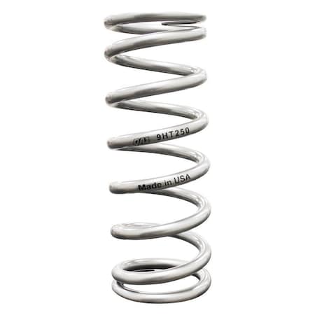 9 In. 350 Lbs Chrome Silicon Steel High Travel Coil Spring, Silver Powder Coated